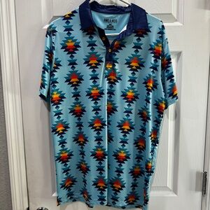 Pins & Aces Men’s Aztec Pattern Golf Polo Shirt - Size L